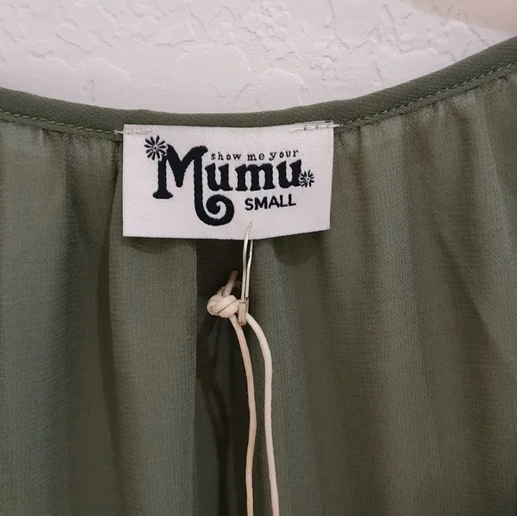 SMYM | Sienna Swing Dress Army Green Chiffon Dress - Picture 5 of 9